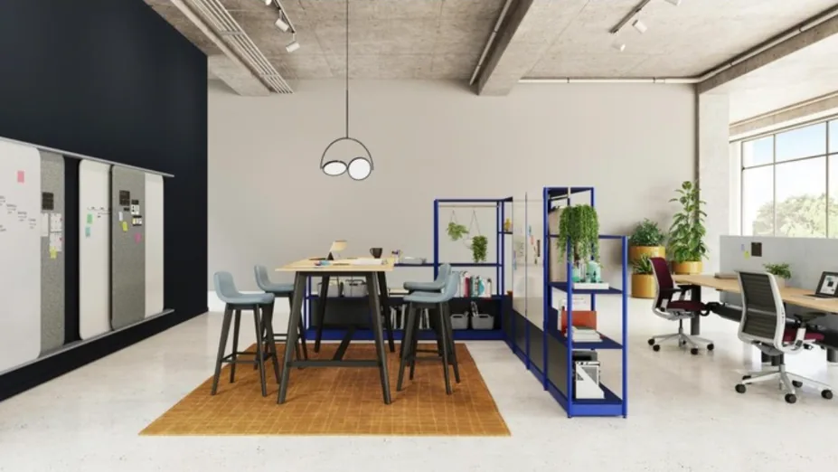Multifunctional office with a mix of focus, collaboration and breakout spaces