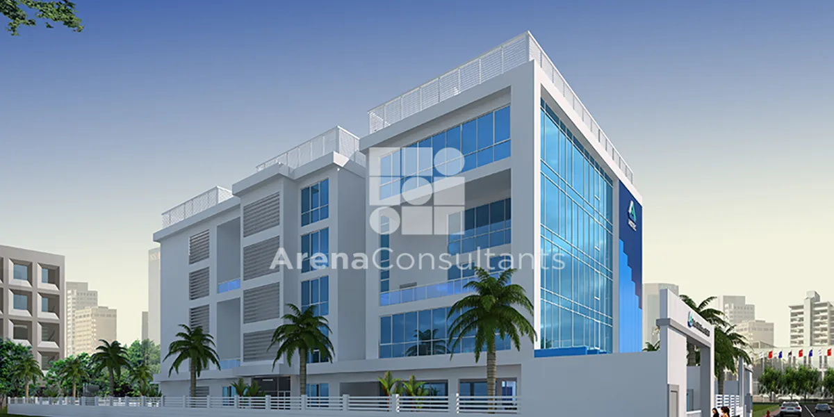 Greenfield R&D innovation centre exterior rendering in Navi Mumbai