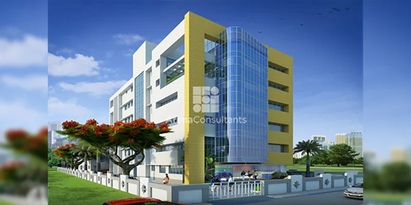 Multi-storey laboratory building exterior in Navi Mumbai