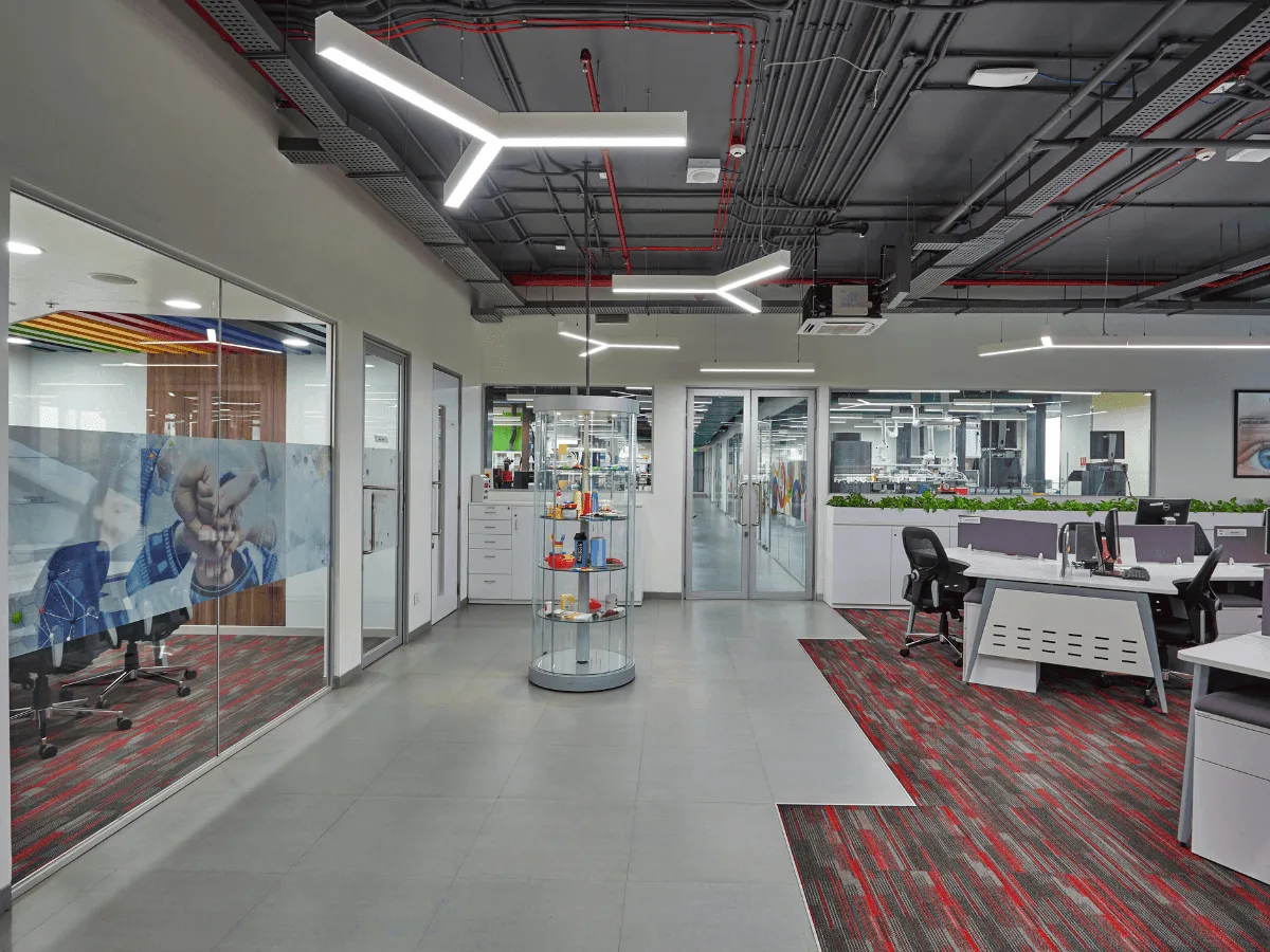 Office with workstations and lab visibility, Navi Mumbai