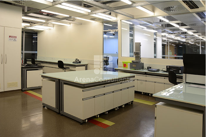 Labguard engineered for protection modular laboratory furniture on castors