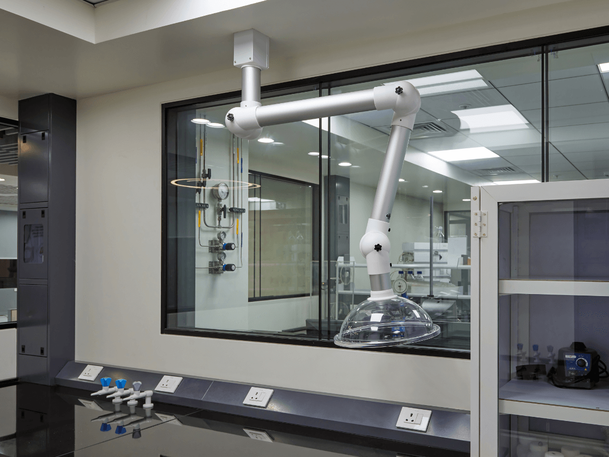 Specialty Chemicals Company, Juingar, Navi Mumbai, Maharashtra - Lab furniture, sport extractors, taps and valves - Lab Office Architecture and Interior Design by Arena Consultants