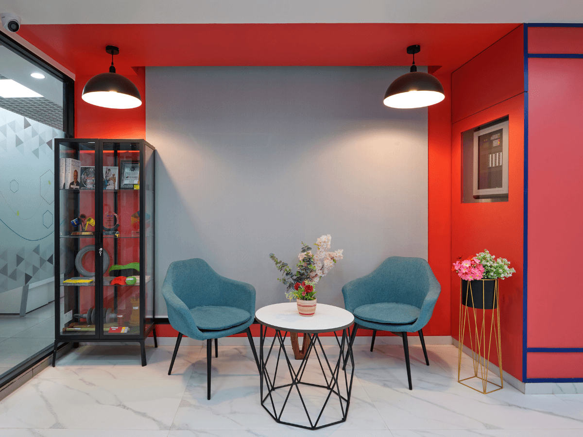 Specialty Chemicals Company, Juingar, Navi Mumbai, Maharashtra - Office breakout area - Lab Office Architecture and Interior Design by Arena Consultants Specialty Chemicals Company, Juingar, Navi Mumbai, Maharashtra - Office breakout area - Lab Office Architecture and Interior Design by Arena Consultants