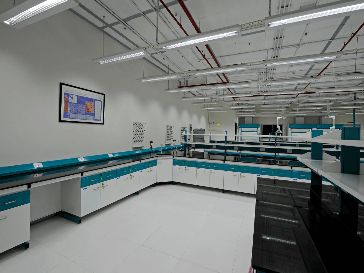 Lab furniture, peg boards, eyewash, spot extractors - Chemical Manufacturer in Mumbai - Lab Architecture and Interior design by Arena Consultants