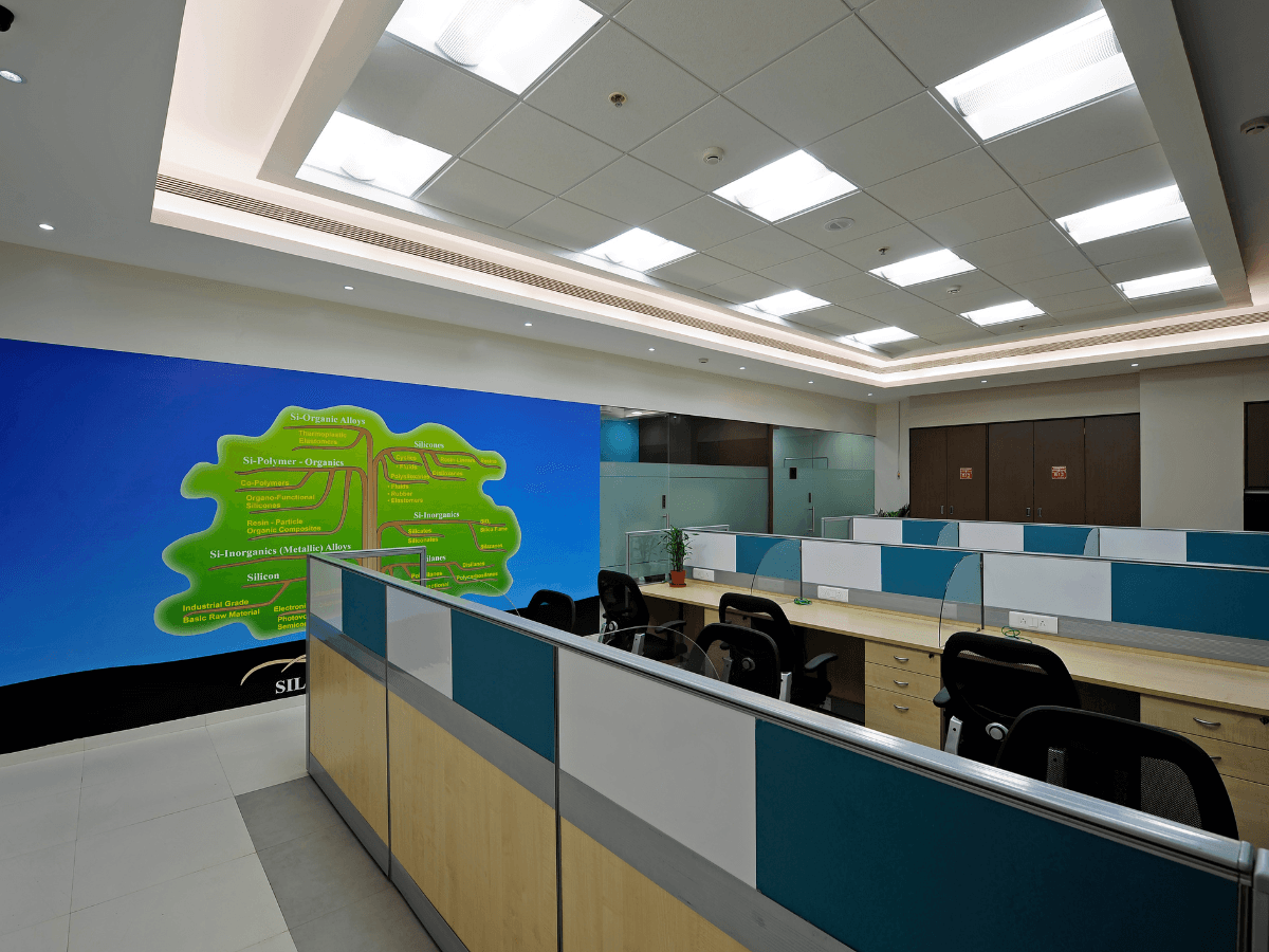 Office workstation area - Chemical Manufacturer in Mumbai - Lab Architecture and Interior design by Arena Consultants