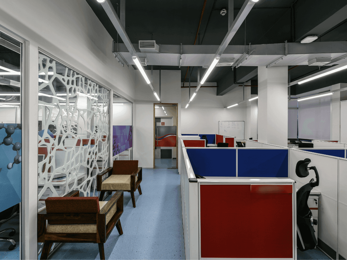 Workstation Area - Chemical Manufacturer in Pune- Lab Architecture and Interior design by Arena Consultants