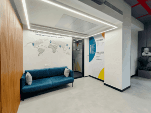 Chemical company in mumbai - Reception and breakout area - Office interior by Arena Consultants