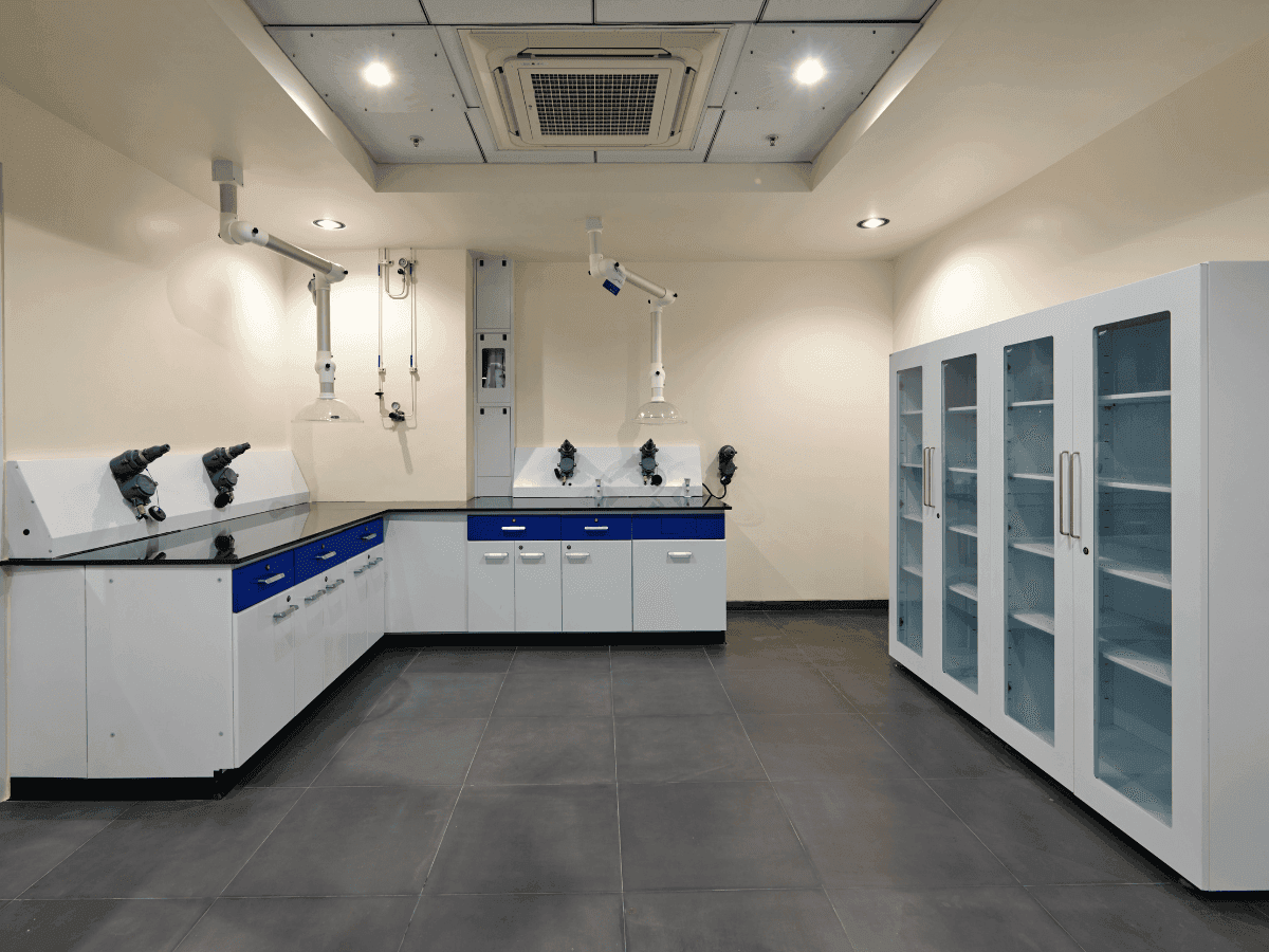 Coating Resins and Additives manufacturer in Mumbai - Storage cabinets, spot extractors - Lab Architecture by Arena Consultants