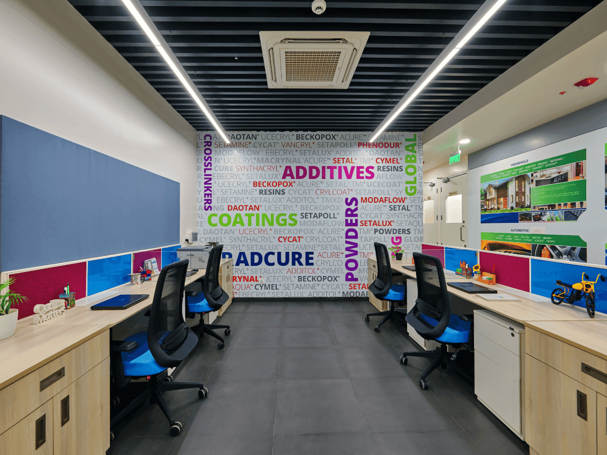Coating Resins and Additives manufacturer in Mumbai - Workstation - lab office interior by Arena Consultants