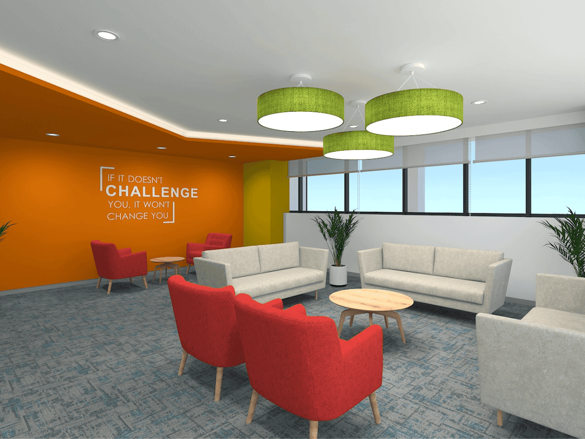 Green Field R&D - Breakout area - Lab office interior by Arena Consultants