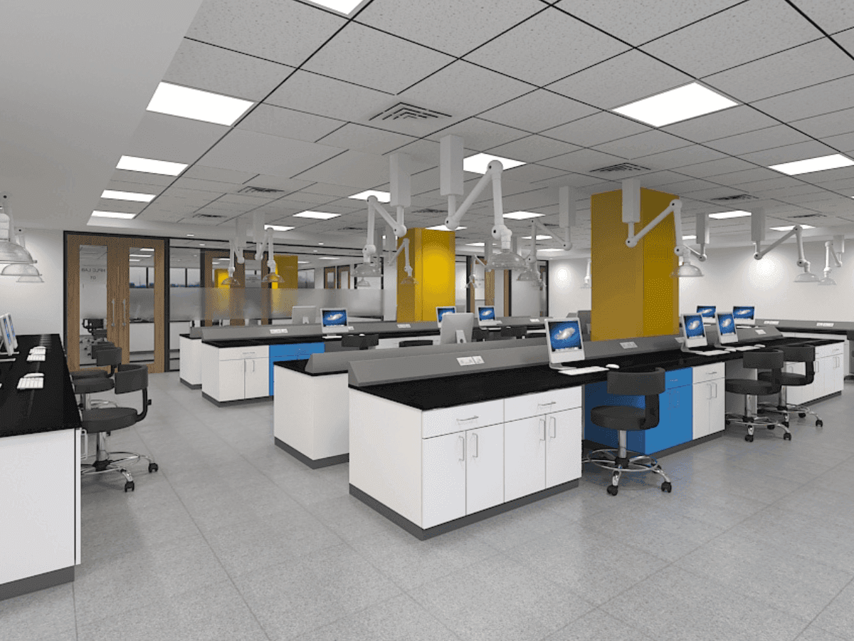 Green Field R&D - Lab furniture, spot extractors - Lab architecture and interior by Arena Consultants